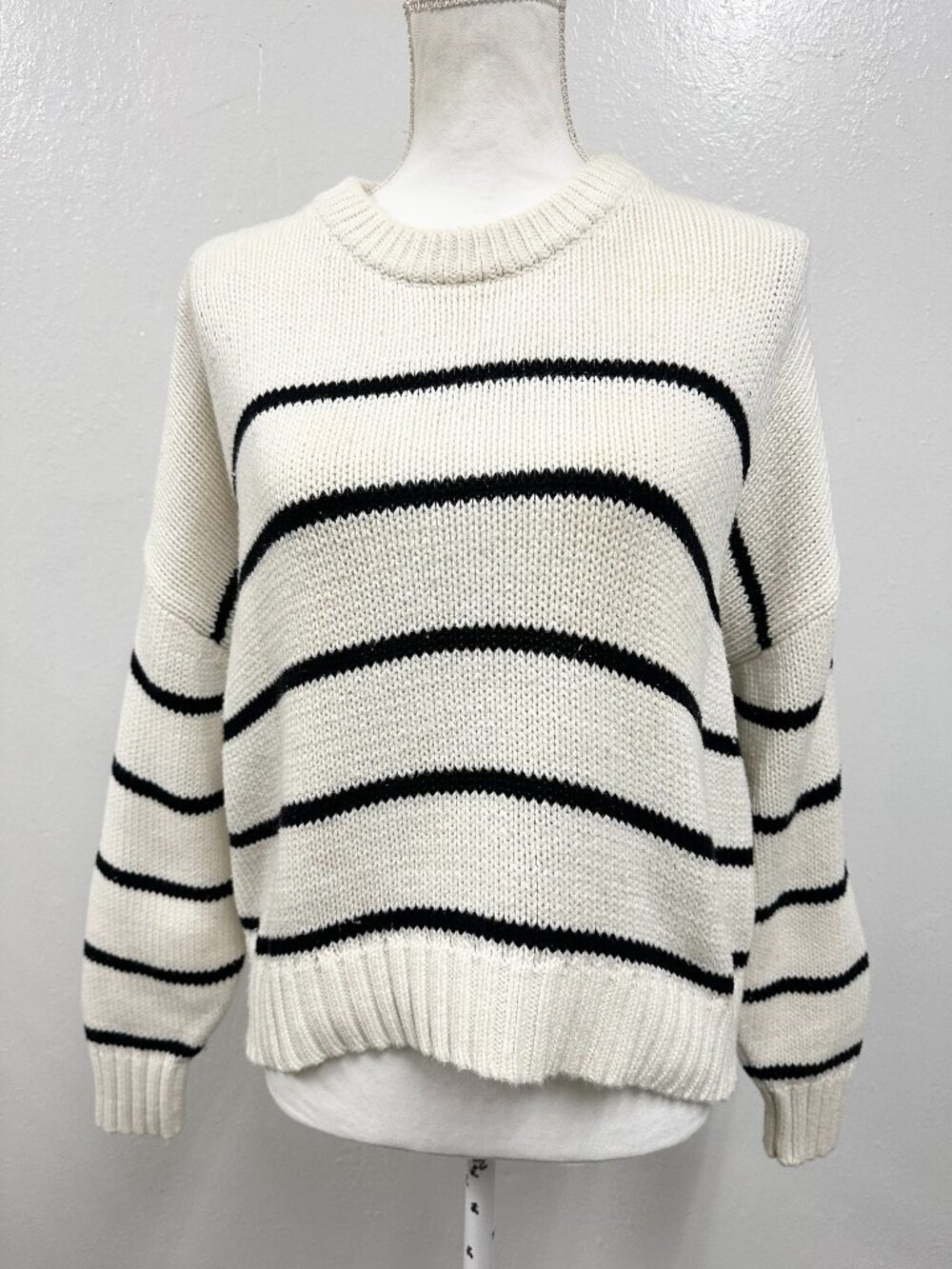 Jenni Kayne Pure Cotton Stripe Knit Sweater Women’s Size Medium